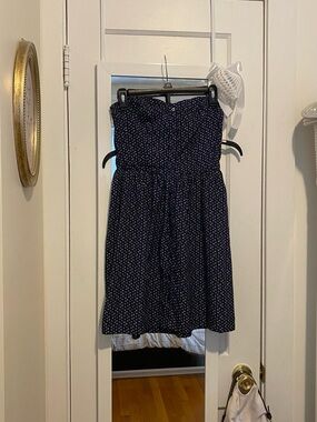 Woman Navy Blue Smocked Sundress